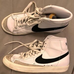 Nike Blazers White and Black High-Top Shoes